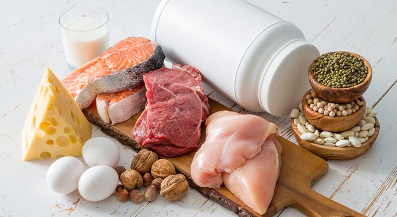 Alimentos ricos en proteínas para a construción de células musculares